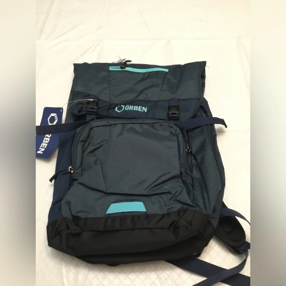 ORBEN Navy Travel Backpack with Teal Accent